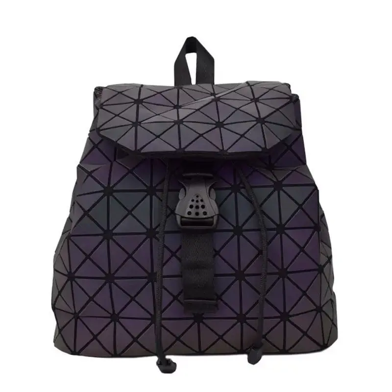 

Popular Women Laser Luminous Backpack Geometric Shoulder Bag Folding Student School Bags For Teenage Girl Hologram Bao Backpack