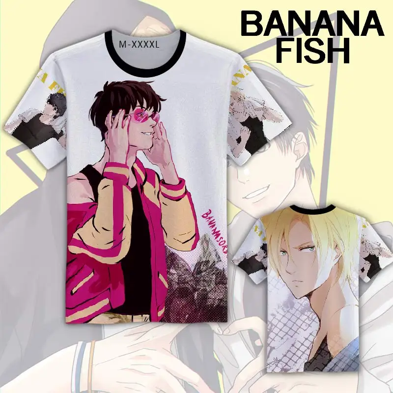 Anime Banana Fish Cosplay T Shirt Summer New White Casual