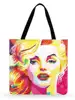 American Pop Art Print Tote Bag For Women Monroe And Hepburn Casual Foldable Shopping Bag Linen Fabric Bag Outdoor Beach Bag ► Photo 2/6