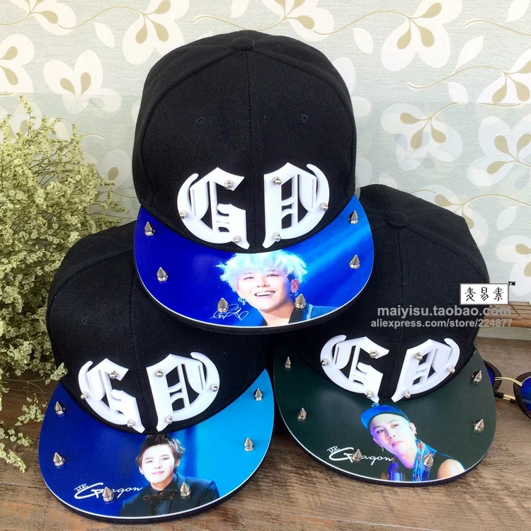 Bigbang G-Dragon хип хоп кепка GD модные заклепки Акриловые повседневные шипованные snapback gorra hombre печать кости мужчины женщины пары