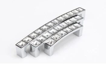 

Modern Crystal Glass handle drawer handle furniture pulls cabinet handle HM56