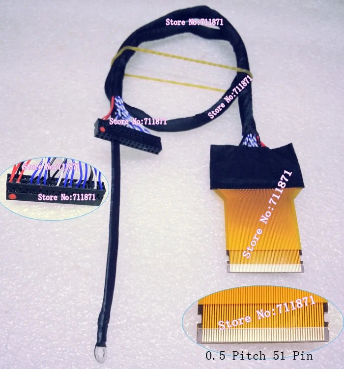 51P FFC FPC LVDS кабель для экрана линия 2ch 8Bit 51Pin 8bit T240HW01 V0 провода | Электроника