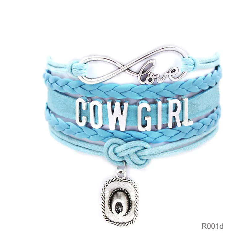 10pcs/lot WestWorld Cowgirl Love girls Bracelets Cowgirl Bracelet