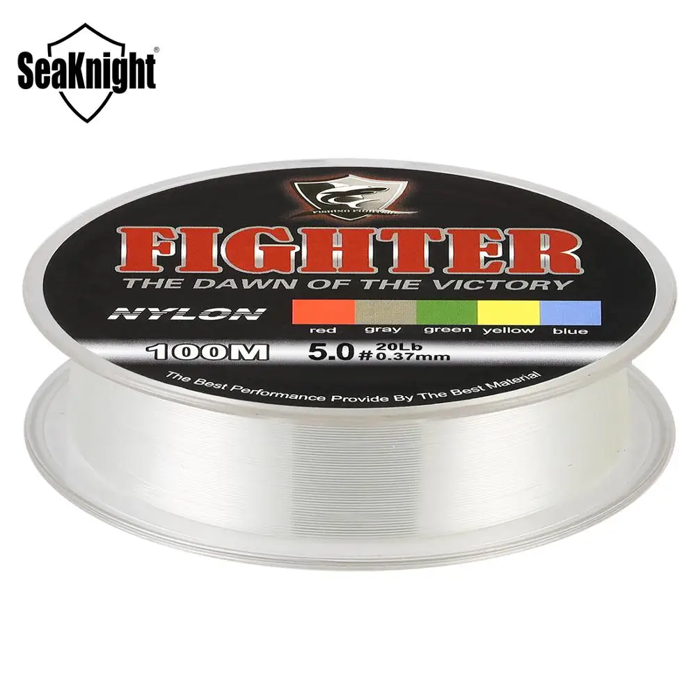 SeaKnight Fighter Nylon Fishing Line 100M Super Strong 2-35LB Monofilament Line Material Saltwater Fishing