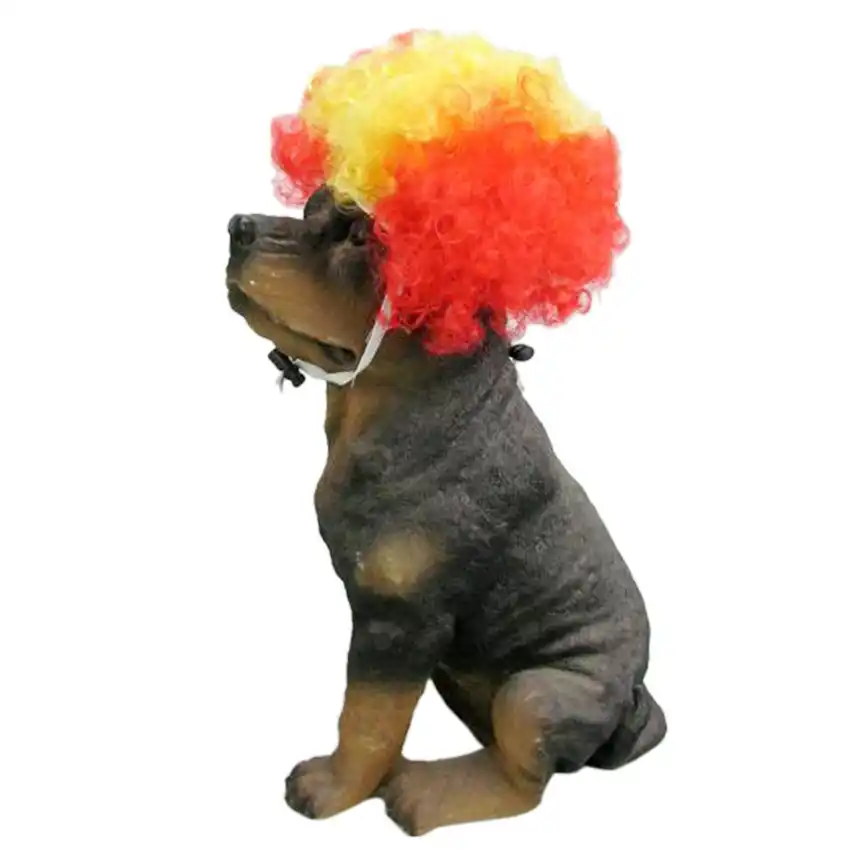 Colorful Pet Curly Short Wavy Wigs For Small Medium Dog Cat Hat