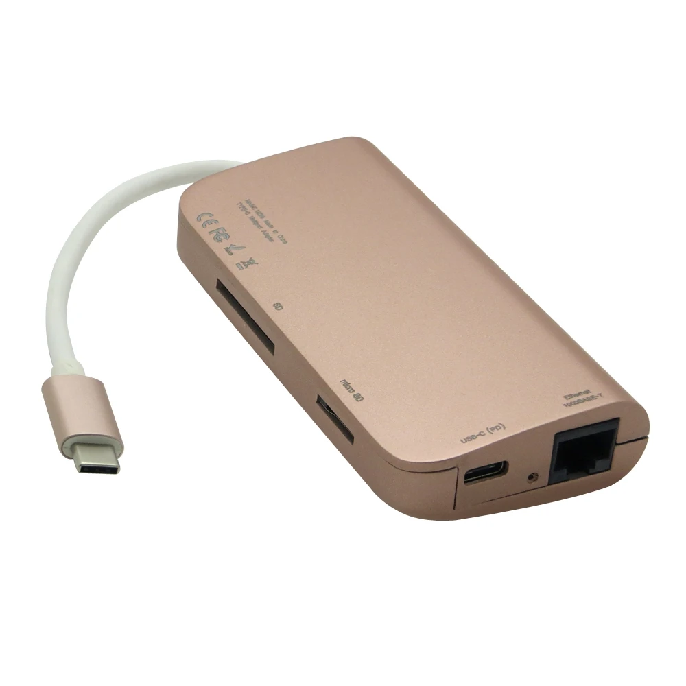 Концентратор USB 3 0 Type C на Lan карту Gigabit Ethernet адаптер 4K HDMI SD Micro Card Reader Hub для Macbook 5
