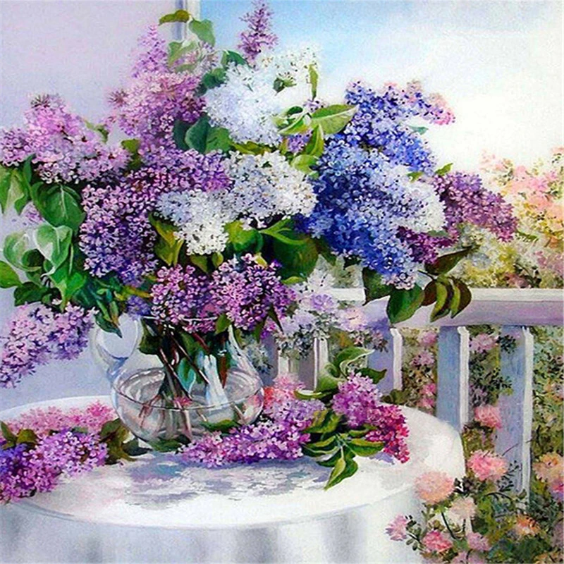 

RS1780 Patterns Rhinestones Lilac flowers 5d Diy Diamond Painting Mazayka Diamond Embroidery 3D full square mosaic Pictures