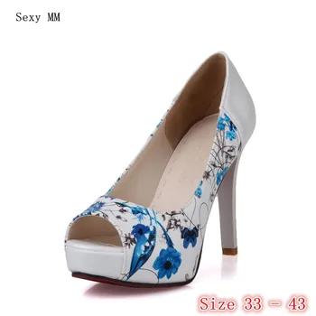

Peep Toe High Heels Women Pumps Platform High Heel Shoes Woman Party Wedding Shoes Kitten Heels Small Plus Size 33 - 40 41 42 43
