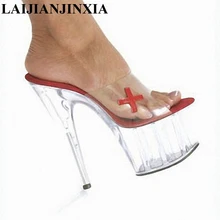 LAIJIANJINXIA/тапочки на высоком каблуке 15 см; Клубная обувь для ночного клуба; пикантная обувь для танцев на шесте; женская обувь на платформе; обувь для танцев; K-173