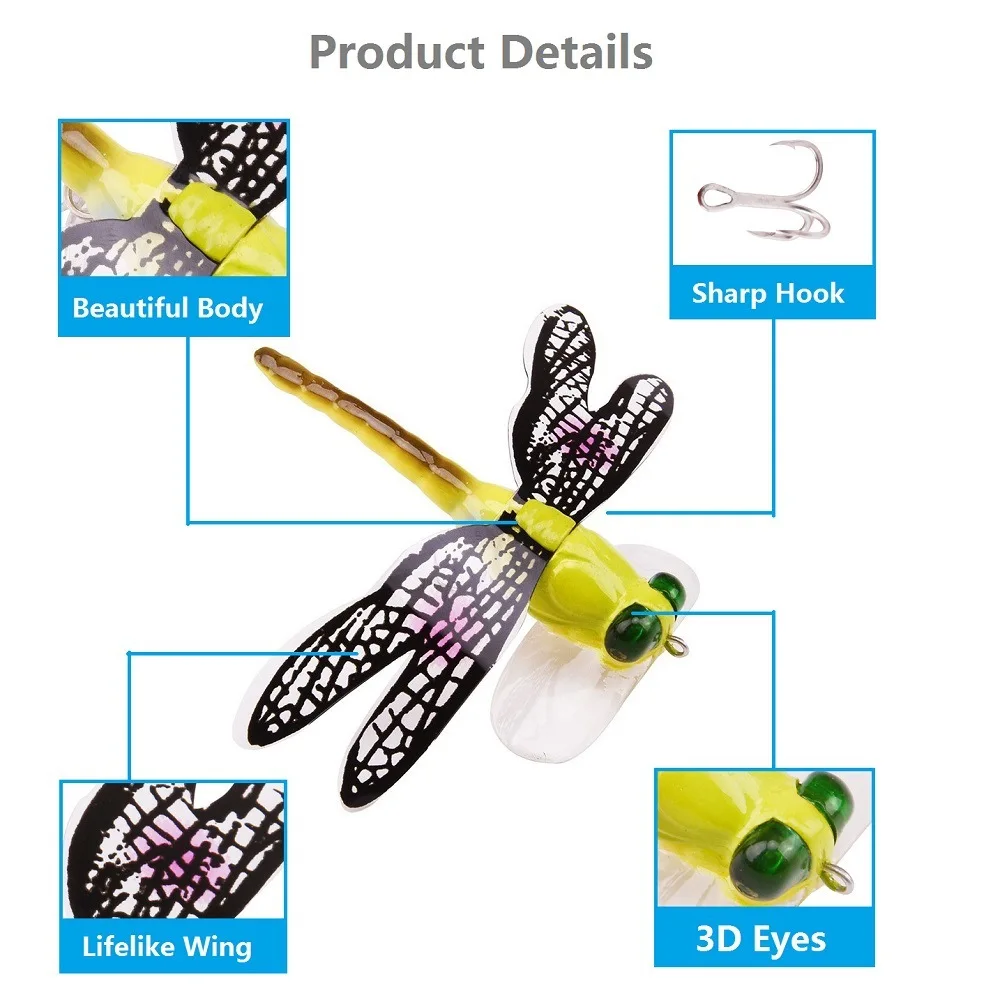Dragonfly Dry Flies Insect Fly Fishing Lure Trout Artificial Bait Hard Lure