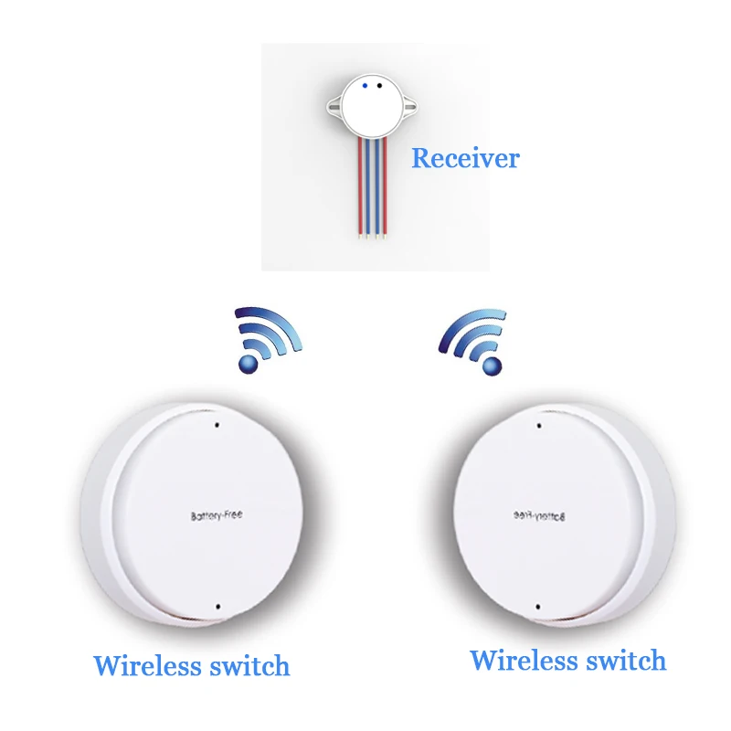 

Two Control One Wireless Safe Remote Control Self-generating battery free Electricity Removable Intelligent RF Switch One Gang