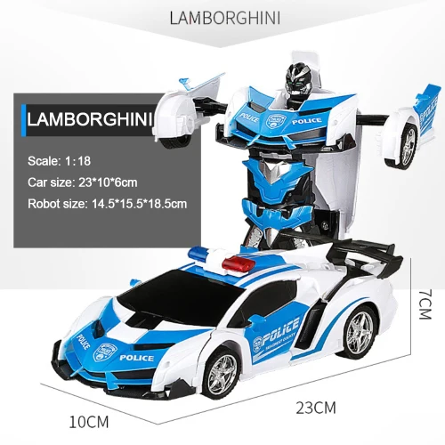 Трансформатор RC 2 в 1 RC автомобиль Вождение Трансформация Роботы модели автомобилей Дистанционное управление автомобиль RC Боевая игрушка подарок на год - Цвет: Polic car