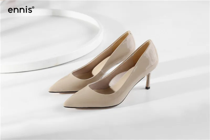 ENNIS/ г.; модная обувь на высоком каблуке; женские туфли-лодочки из натуральной кожи на шпильке; весенние женские туфли из лакированной кожи с острым носком на каблуке; H901
