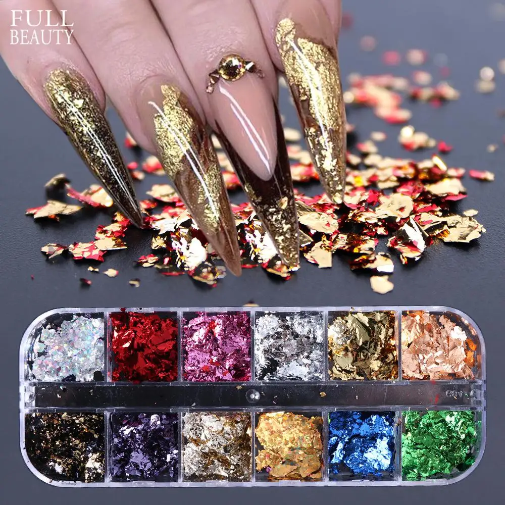 

1 Box Nail Sequins DIY Nails Decoration Irregular Flakes Nail Art Decoration Mirror Glitter Foils Nails Makeup Decor