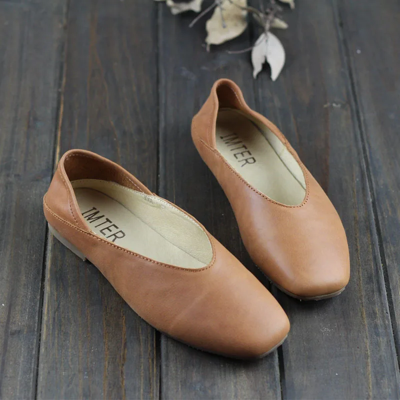 Plates Mocassins grey Femmes Les Cuir Confortable Véritable Automne brown Square Toe Black 1 Slip De 3068 Dames Sur Chaussures ppxUqnzO8