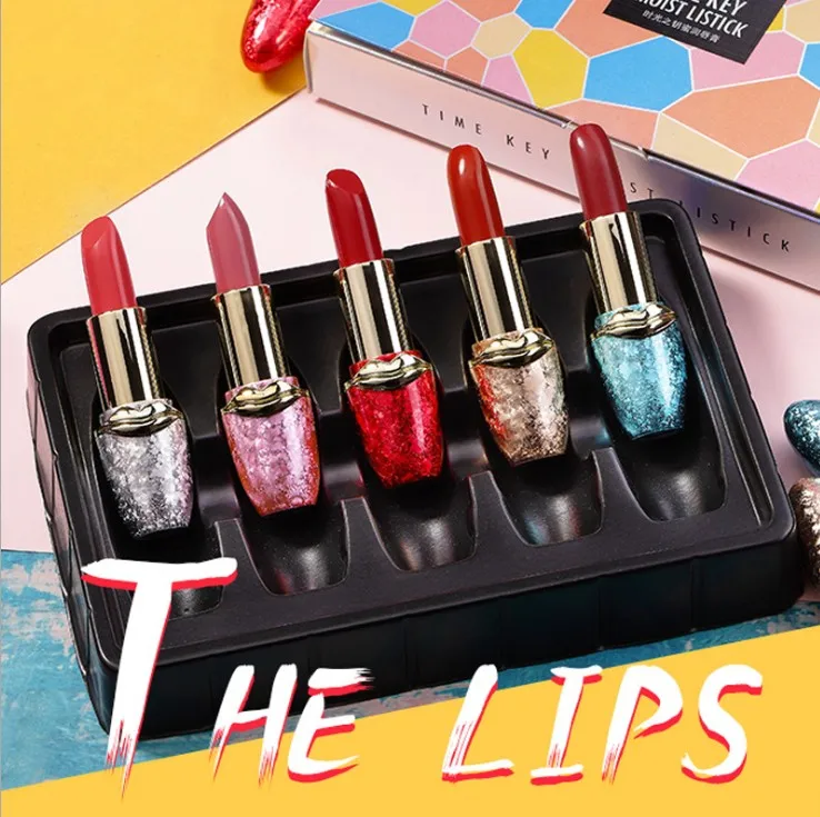 beauty glazed 5pcs/set liquid lipstick lip gloss professional