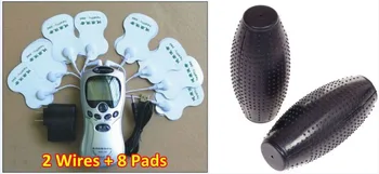 

2-wire Output 10Pads Digital Body Massager Acupuncture Slimming Healthy Massager + 1 pair hand electrode 1pc 2 Pins 2.5mm plug