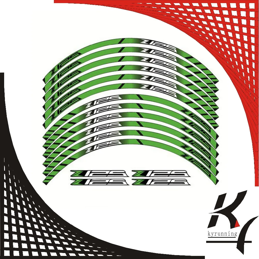 KYRUNNING 12 X Thick Edge Outer Rim Sticker Stripe Wheel Decals FIT ALL