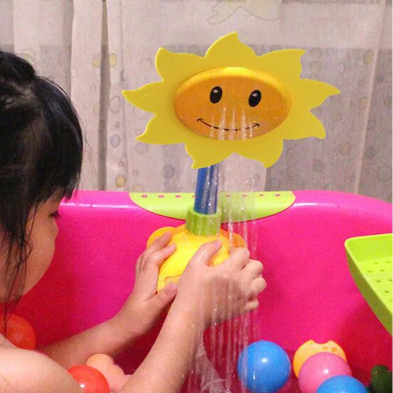 Детские забавные водные игры для ванной игрушки смеситель для душа Подсолнух Детские слив ванны играть одежда заплыва Ванная Комната