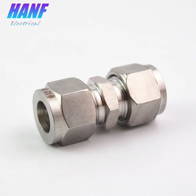 1pcs O.D 12mm Tube Double Ferrule Straight Compression Fitting Union