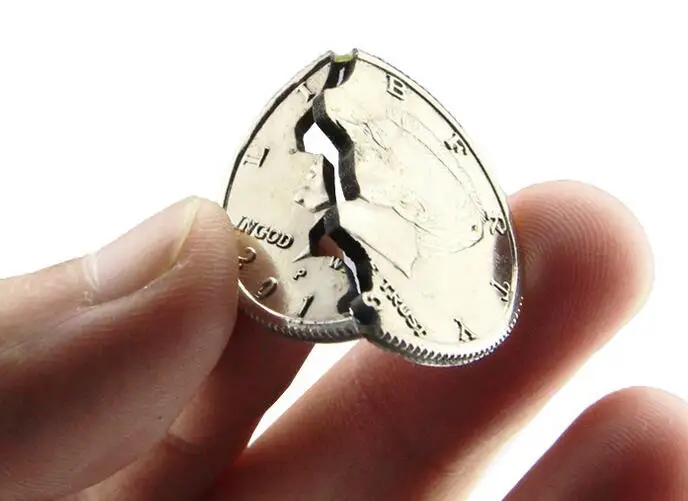 2pcs Magic Ripped Coin Trick Illusion and Restored Gift Funny Magic