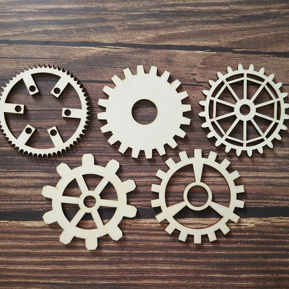 50pcs Laser Cut Gears Shape Gift Tag Decoration Decoupage