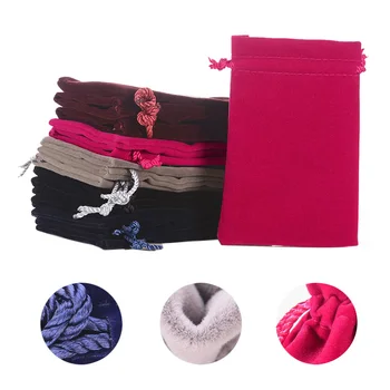 

1pcs 10*15cm Soft Velvet Jewelry set Necklace Pendant Earrings Ring Flannel Cloth Pouches Bag Gift Drawstring Packaging