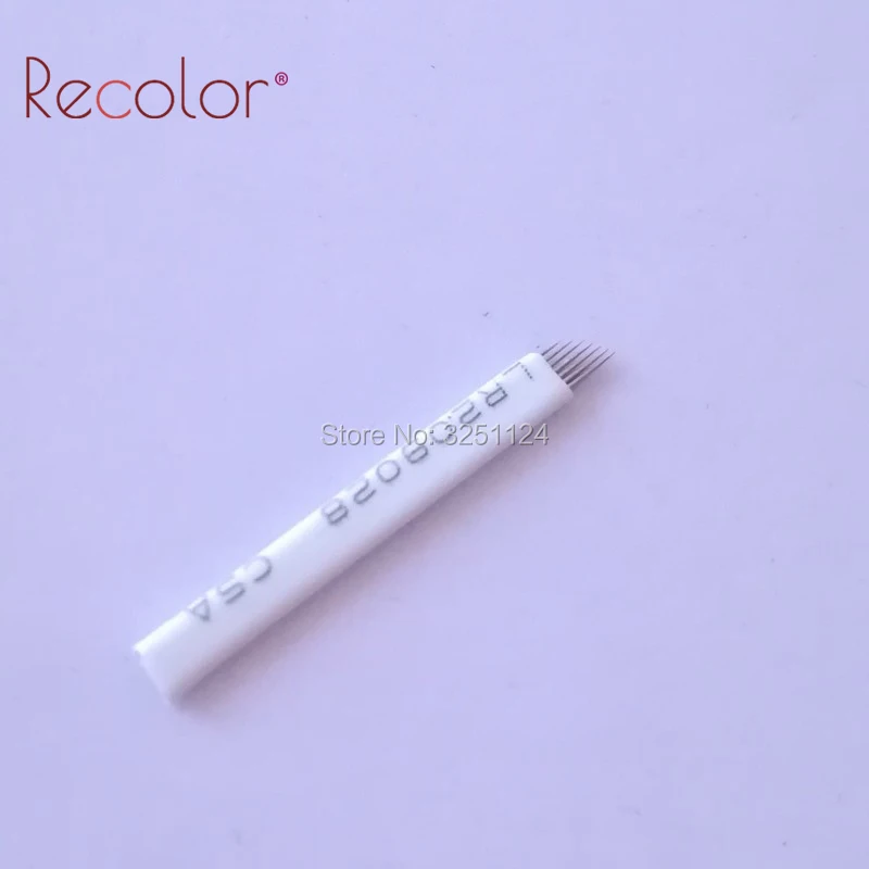 

500pcs Eyebrow Tattoo Microblading 0.25mm Manual Bevel Flex 7 Pin Blades for Eyebrow and lip Permanent Makeup Machine and Pen