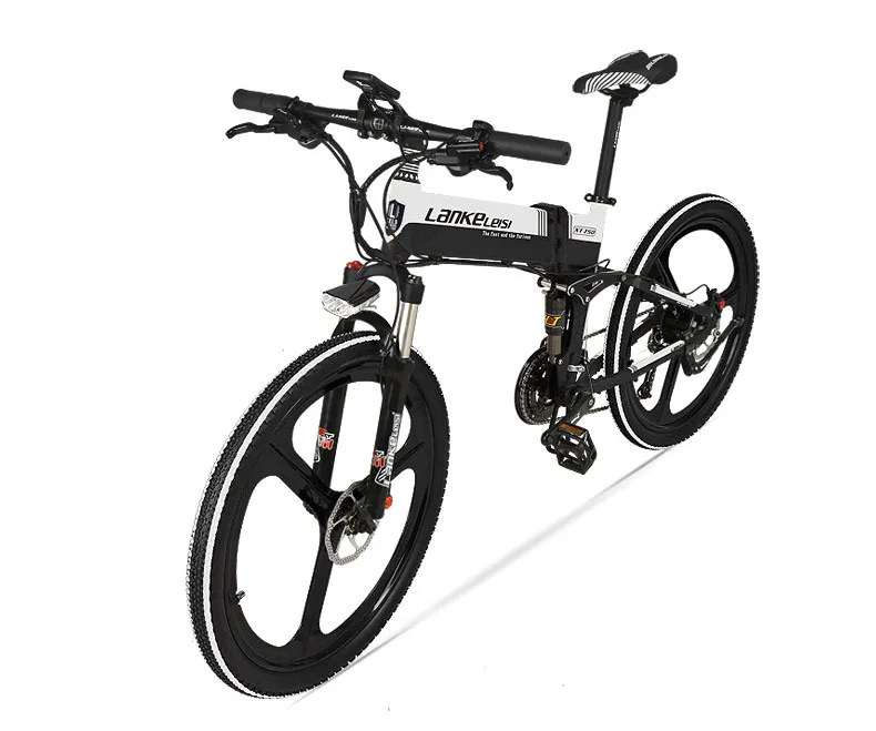 Best 27 Speed Electric Scooter 48V Electric Bicycle 240W Hydraulic Disc Brake and Oil Suspension Adult Folding Portable Electric Bike 26