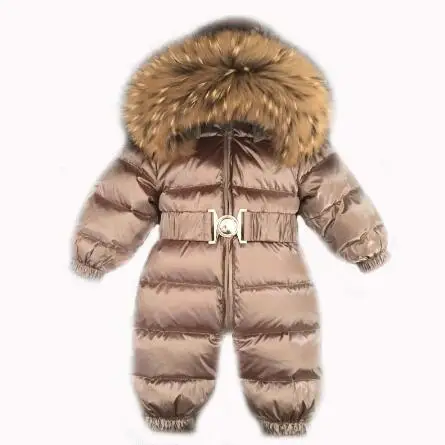 Russia Winter -30 jumpsuit kids winter snowsuit 12M-4T Baby jumpsuit Down Jackets warm overall down coats boys girl Kids clothes