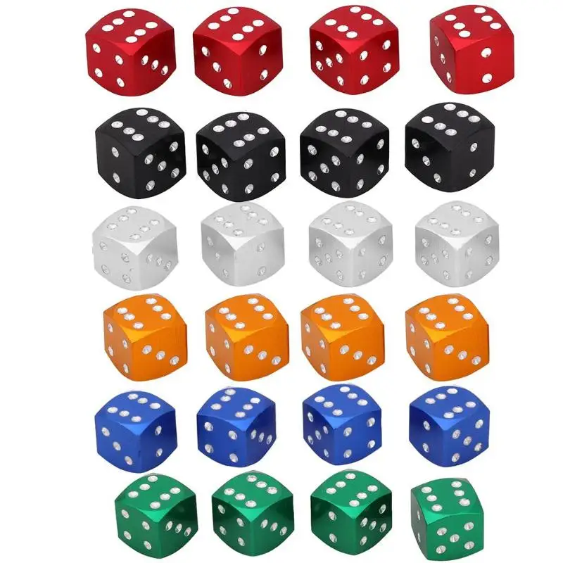 

4pcs/set Car-styling Valve Caps Dice Style Car Tire Wheel Tyre Caps Valve Stem Dust Covers for Universal car