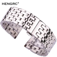 Ремешок для часов, ремешок из нержавеющей стали, 20 мм, 22 мм, для мужчин и женщин, прямой браслет, серебро, розовое золото, ремешок для часов, застежка, аксессуары