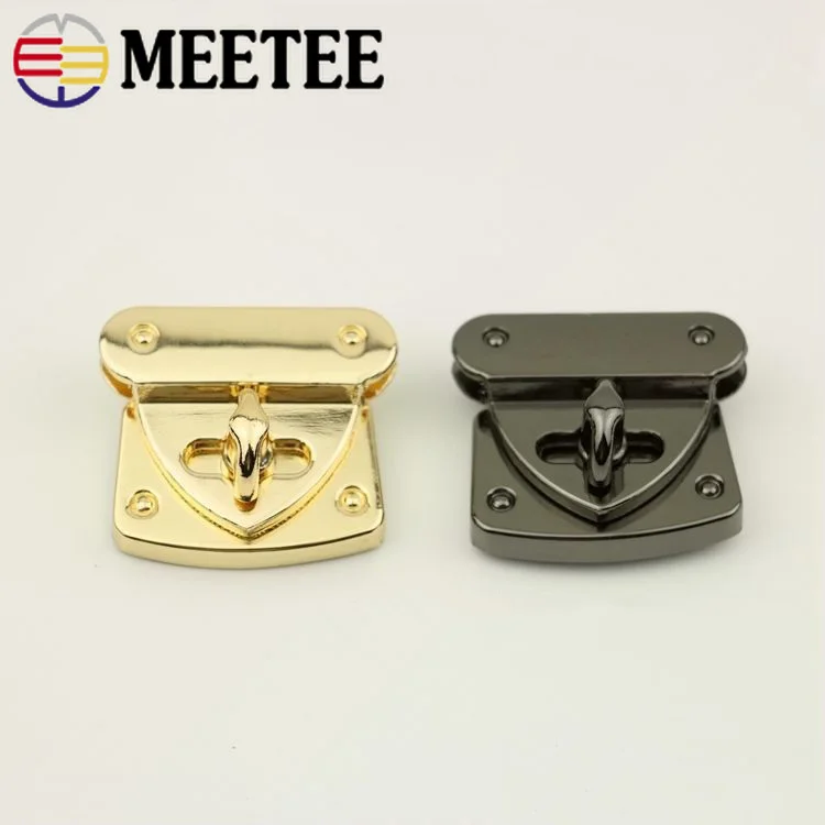 

2Pcs 31X37mm Handbag Metal Locks Buckle Fashion Twist Turn Lock Snaps DIY Replacement Bags Purse Clasp Closure Accessories BF120