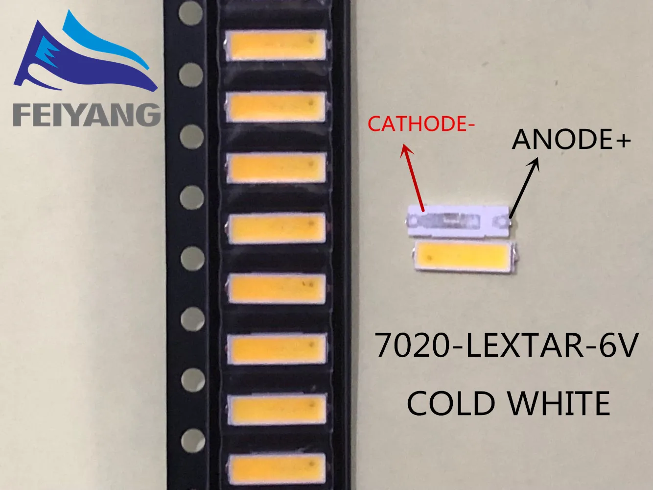 

2000PCS Lextar LED Backlight Mid Power LED 0.5W 7020 3V Cool white 40LM LCD Backlight for TV TV Application