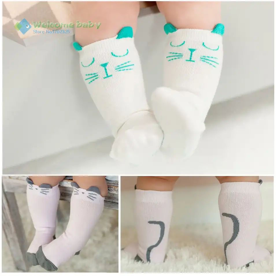 Newborn Baby Toddler Knee High Cotton Cute Long Sock Boy Girls Leg Warmers Socks