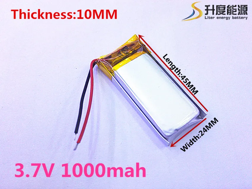 

Size 102245 3.7V 1000mah Lithium polymer Battery with Protection Board For Bluetooth GSP PSP Digital Products Free Shipping
