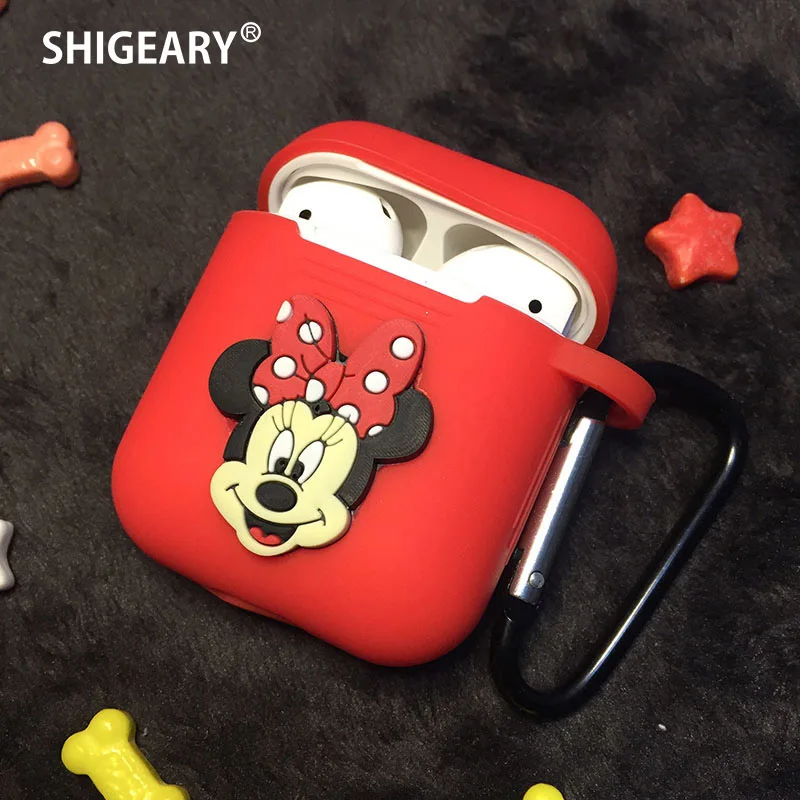 

Cute Cartoon Earphone Cases For AirPods i10 i12 TWS Cover Minnie Mickey Headphone Bags For Apple Air Pods Flip Headset Cases