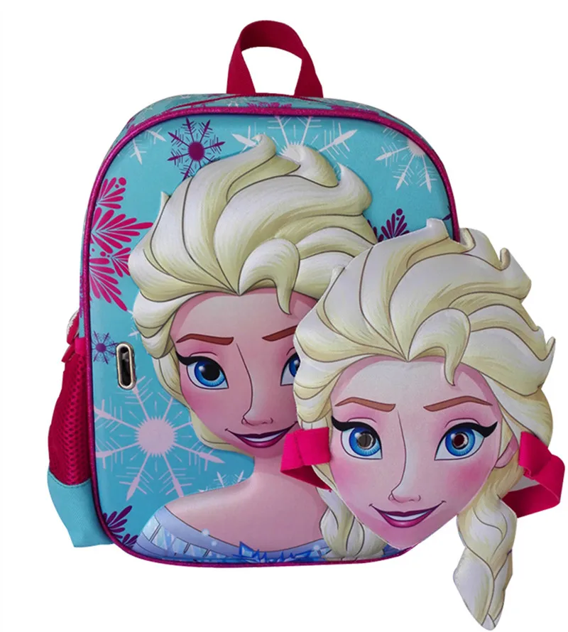 Милый 3D маска Снежная королева Эльза Принцесса рюкзак школьный детский рюкзак для детского сада, Дошкольные Рюкзаки Детские школьные рюкзаки для девочек