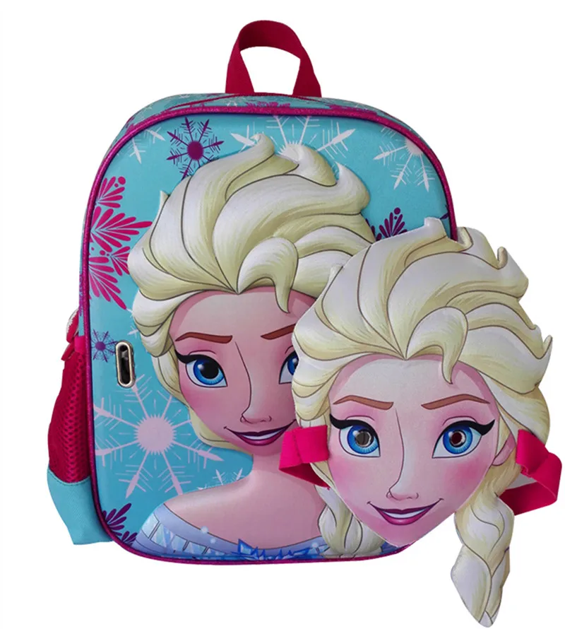 

Cute 3D Mask Snow Queen Elsa Princess Rucksack Schoolbag Kids Kindergarten Preschool Backpacks Children School Bags for Girls