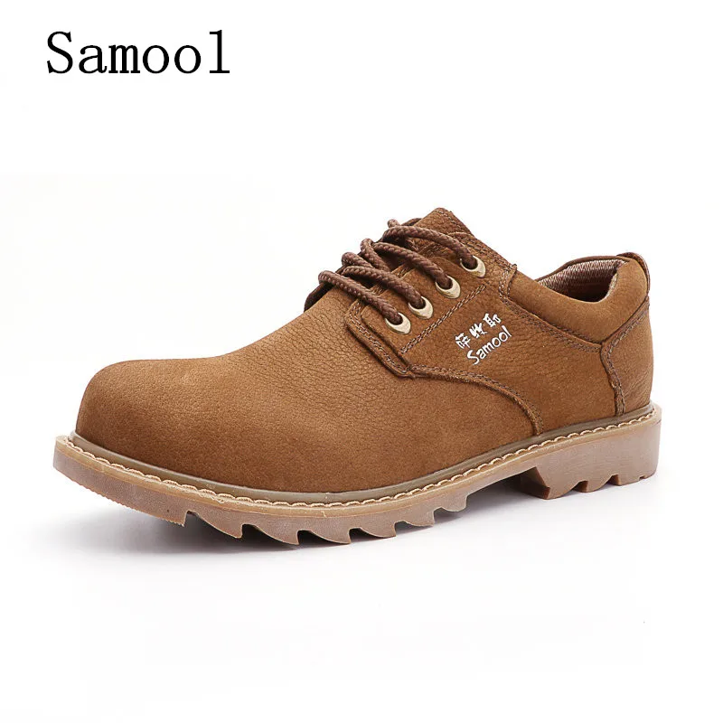 

2017 Autumn Winter Men Shoes Genuine Leather Casual Lace Up Men's Flats Style Comfortable Dress Work Shoes Big Size 37-47