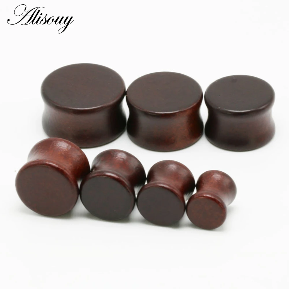 1PC Ear Plugs Wood Flesh Tunnels Saddle Ear Gauges 6mm-20mm Solid Hollow Body Piercing Jewelry For Men Women Expanders