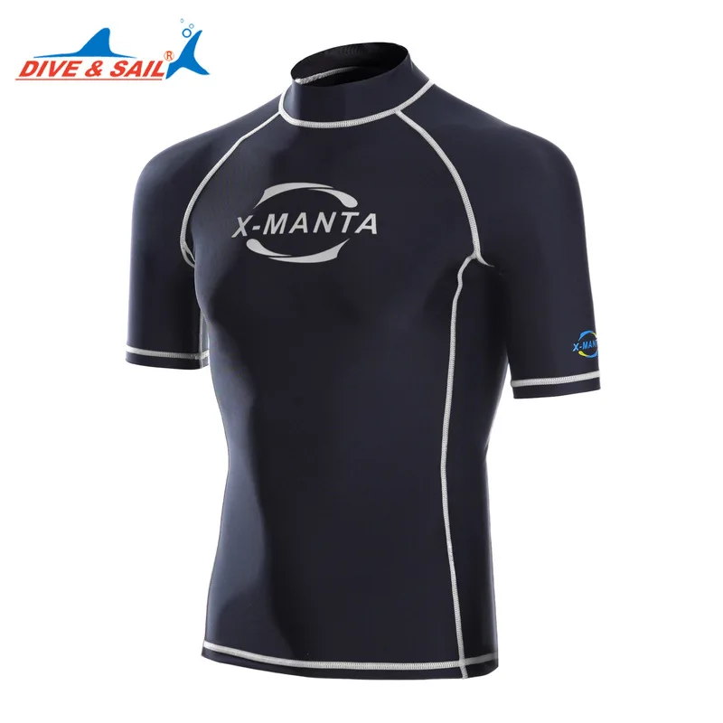 الغوص و الإبحار الرجال طفح الحرس قميص ليكرا قصيرة الأكمام الأشعة فوق البنفسجية السباحة ملابس السباحة اكيبوارد تصفح Rashguard الغوص الملابس قمم ...