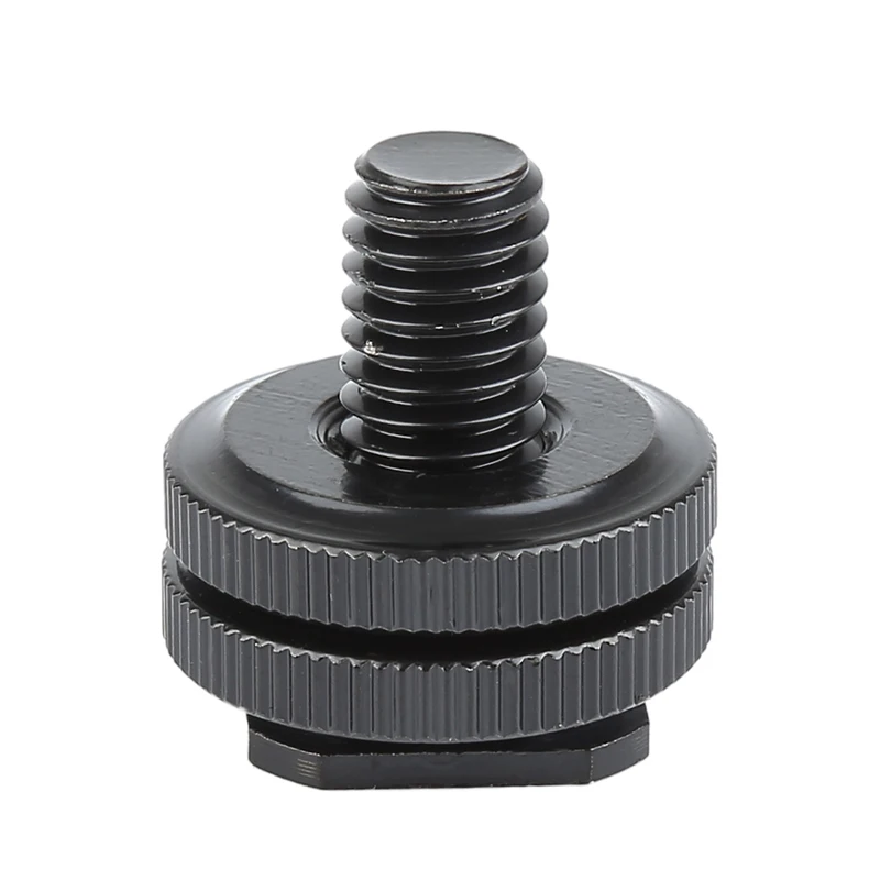 Reinforced Hot Shoe 1/4 inch Screw Adapter with Double Nut for DSLR