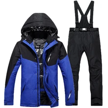 Лыжный костюм, Для мужчин костюм, один, два Панели, бурелом, открытый Водонепроницаемый и теплый