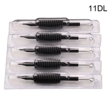 Черные 30 шт 11DL одноразовые насадки для тату трубки с иглы в ассортименте кремния 3/"(19 мм) для пистолет для татуировки чернил чашки сцепление