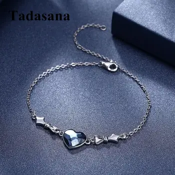 

925 Silver Charm Bracelets For Women Custom Ocean Heart luxury Crystal From Boho Friendship Bracelets Gift For Girl