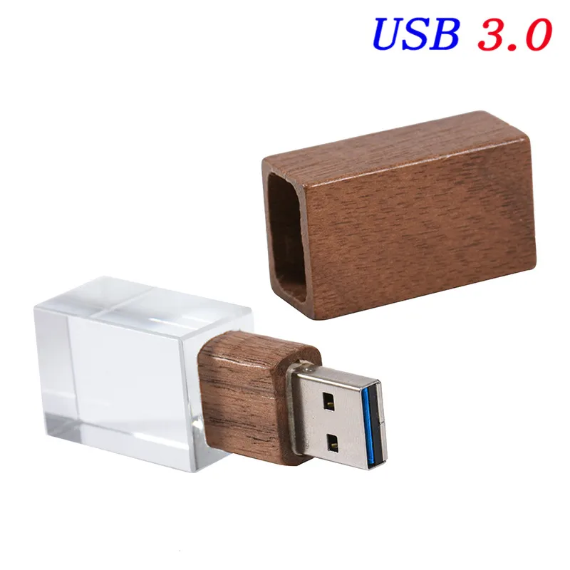 JASTER USB 3,0 креативный деревянный флеш-накопитель с кристаллами 4 Гб 16 г 32 Гб 64 Гб USB флеш-накопитель карта памяти(более 10 шт. бесплатный логотип - Цвет: Black