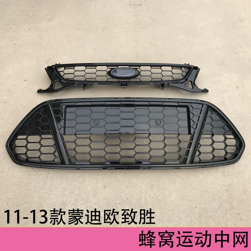 

2Pcs Car Racing Grille For Ford Mondeo Grill MK4 2011-2013 Radiator Pickup Raptor With Badge Mesh ABS Front Bumper Modify