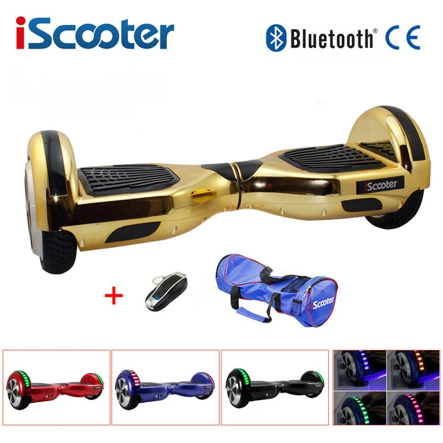 IScooter Chrome hoverboard 6.5 дюймов Электрический Скейтборд рулевого колеса Smart 2 колеса самостоятельная Баланс Стоя скутер hover доска
