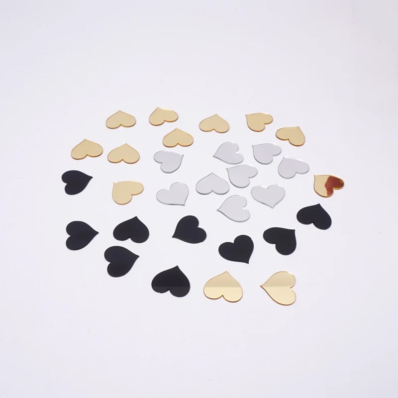 Small Heart Sticker 100 pieces 2.25x2cm Acrylic Mirror Sticker Wedding Decor Kid's Room DIY Accessory Party Guest Gifts